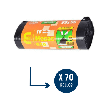 Sacchetto per rifiuti a chiusura facilitata: 70 rotoli e 15 pezzi per rotolo