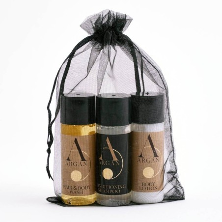 Kit bagno all'argan 50 pz. - Gel, shampoo, lozione per il corpo e sapone (KB-1)